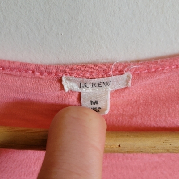 J. Crew Long Sleeve V Neck Lightweight Semi Sheer Pink Peach Medium - Picture 5 of 7